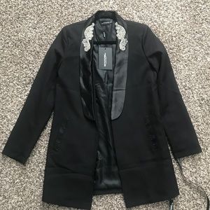 Black embellished oversized blazer